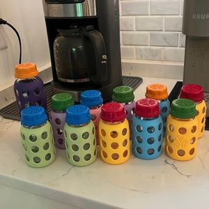 Lifefactory Used Infant Baby narrow neck bottles bundle.